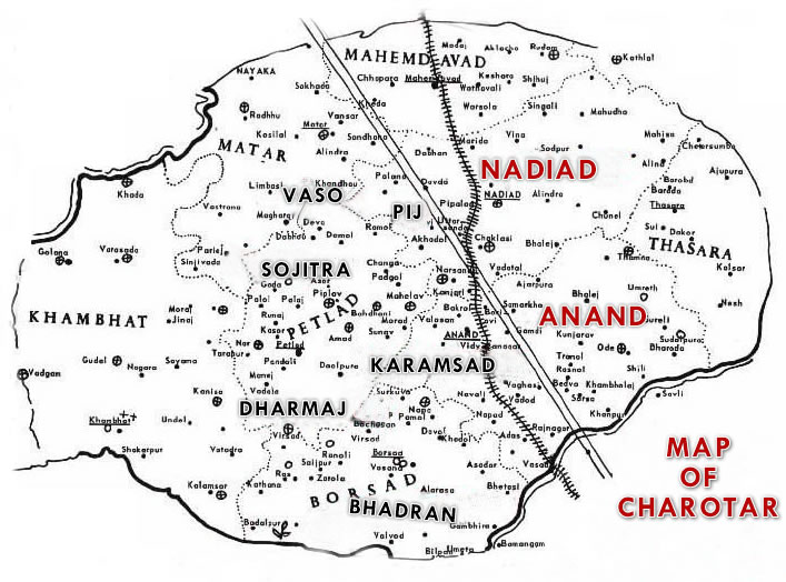 Charotar Map - Anand Nadiad Map 