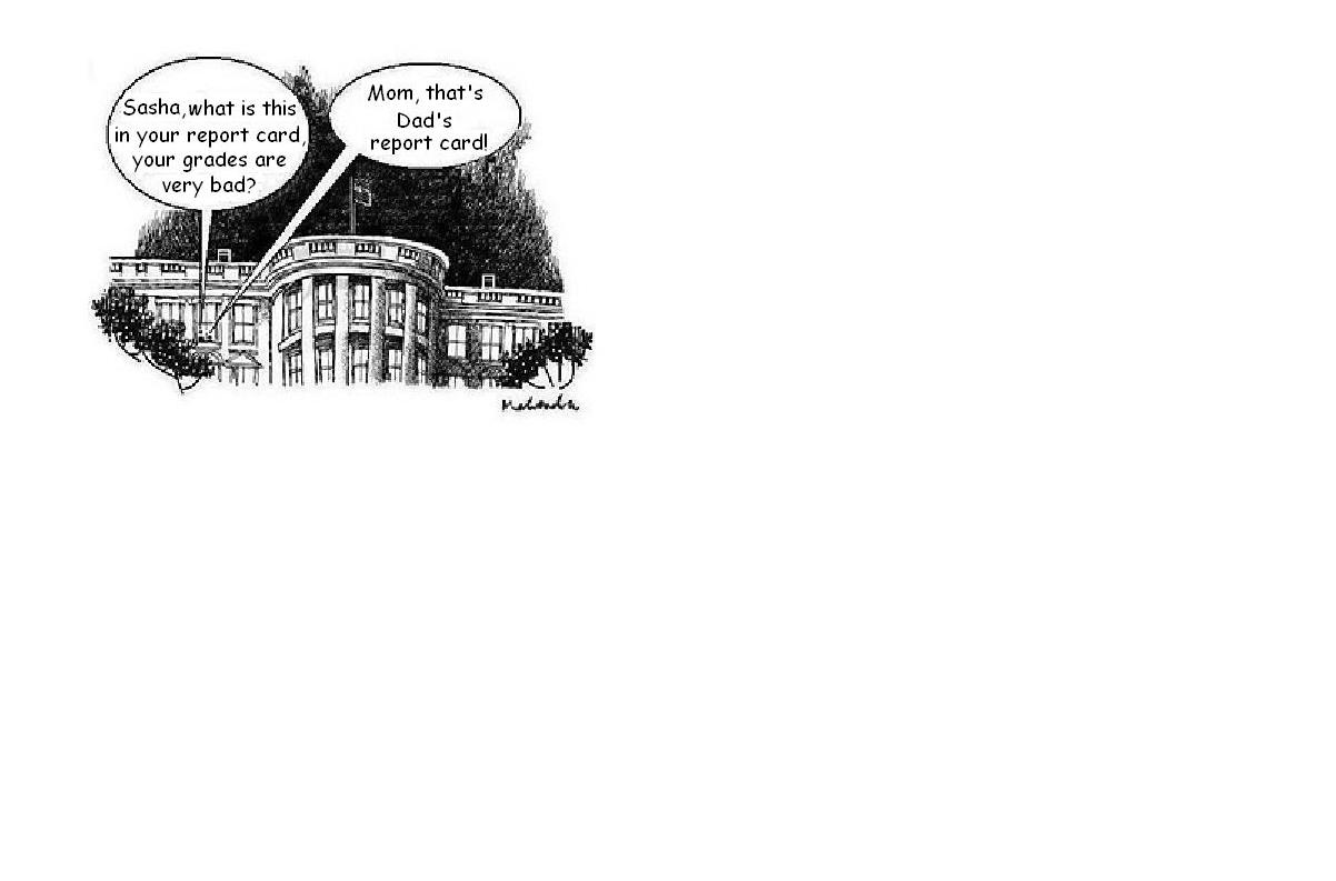 Cartoon of the Week: Obamas-Report-Card By Mahendra Shah