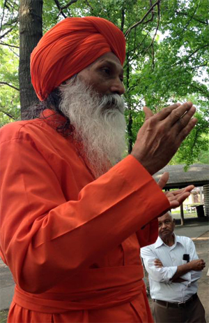 Monk Explaning Benefis of Yoga