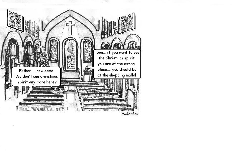 Cartoon of the Week: Christmas-In-Church-B By Mahendra Shah