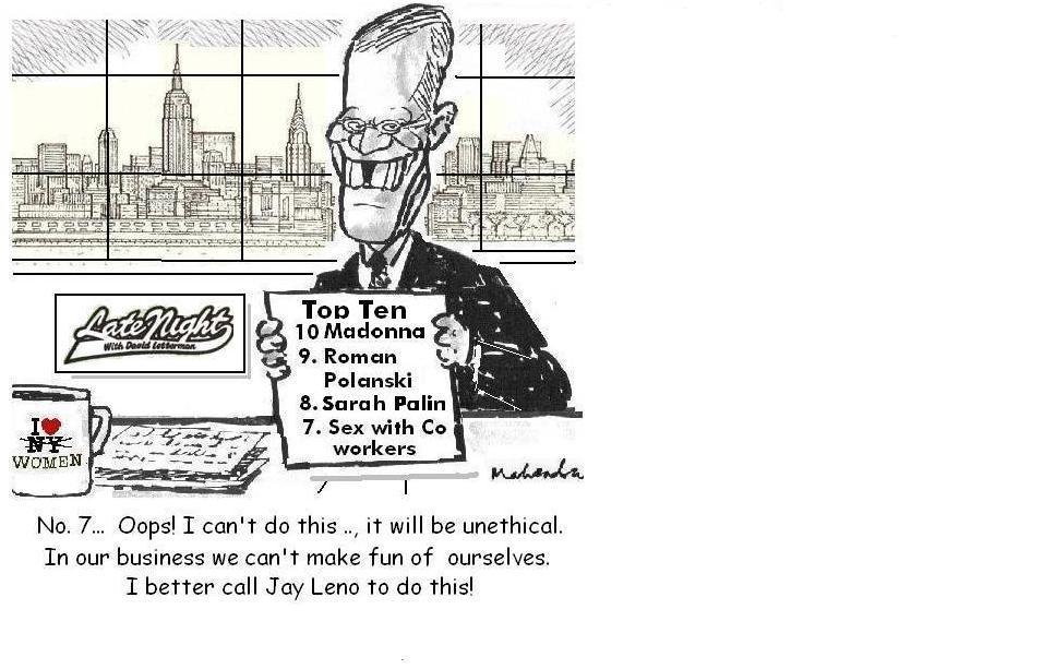 Cartoon of the Week:David-Letterman-Tonight-Show-B1 By Mahendra Shah