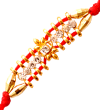 Fancy Red Rakhi with Stones